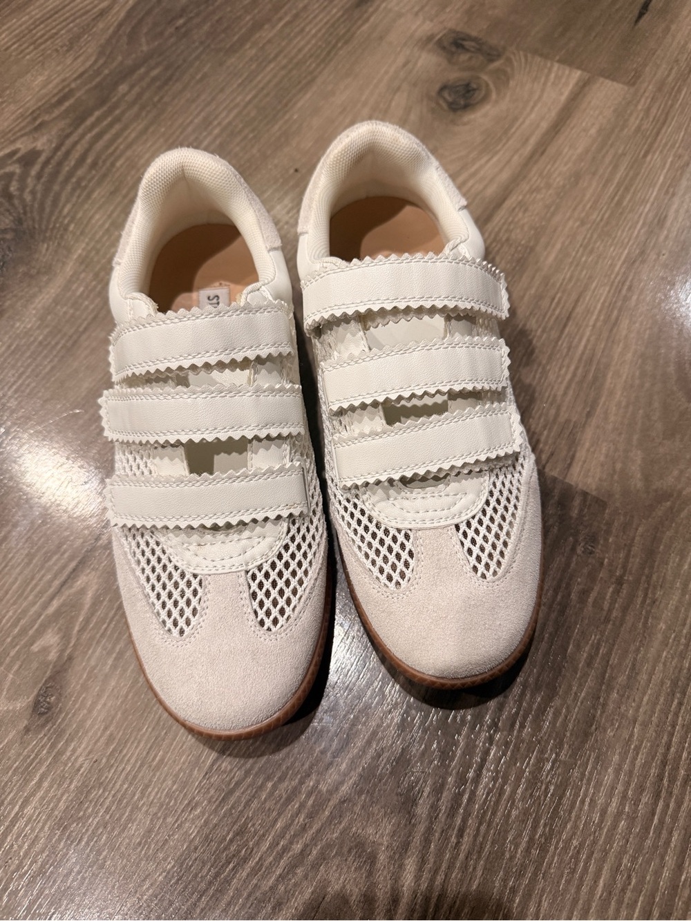 Steve Madden Cream White Triple-Strap Sneakers